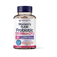 Wholesome Wellness Womens Raw Probiotic 100 Billion CFU 60 Cápsulas Vegetales